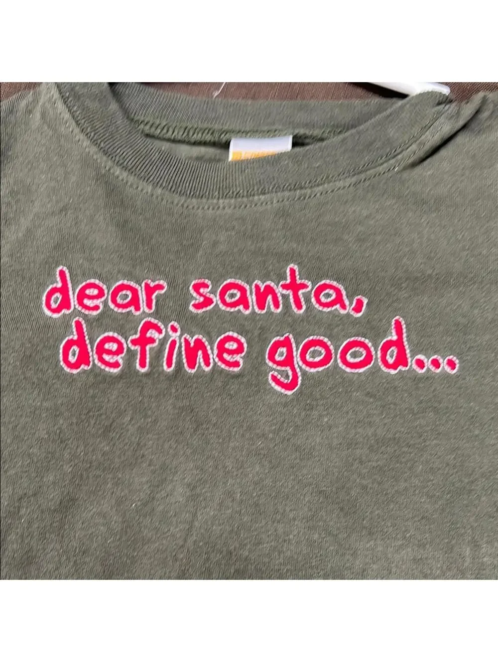 CHRISTMAS - SANTA Gymboree Olive Green Long Sleeve Toddler Shirt 18-24 Months